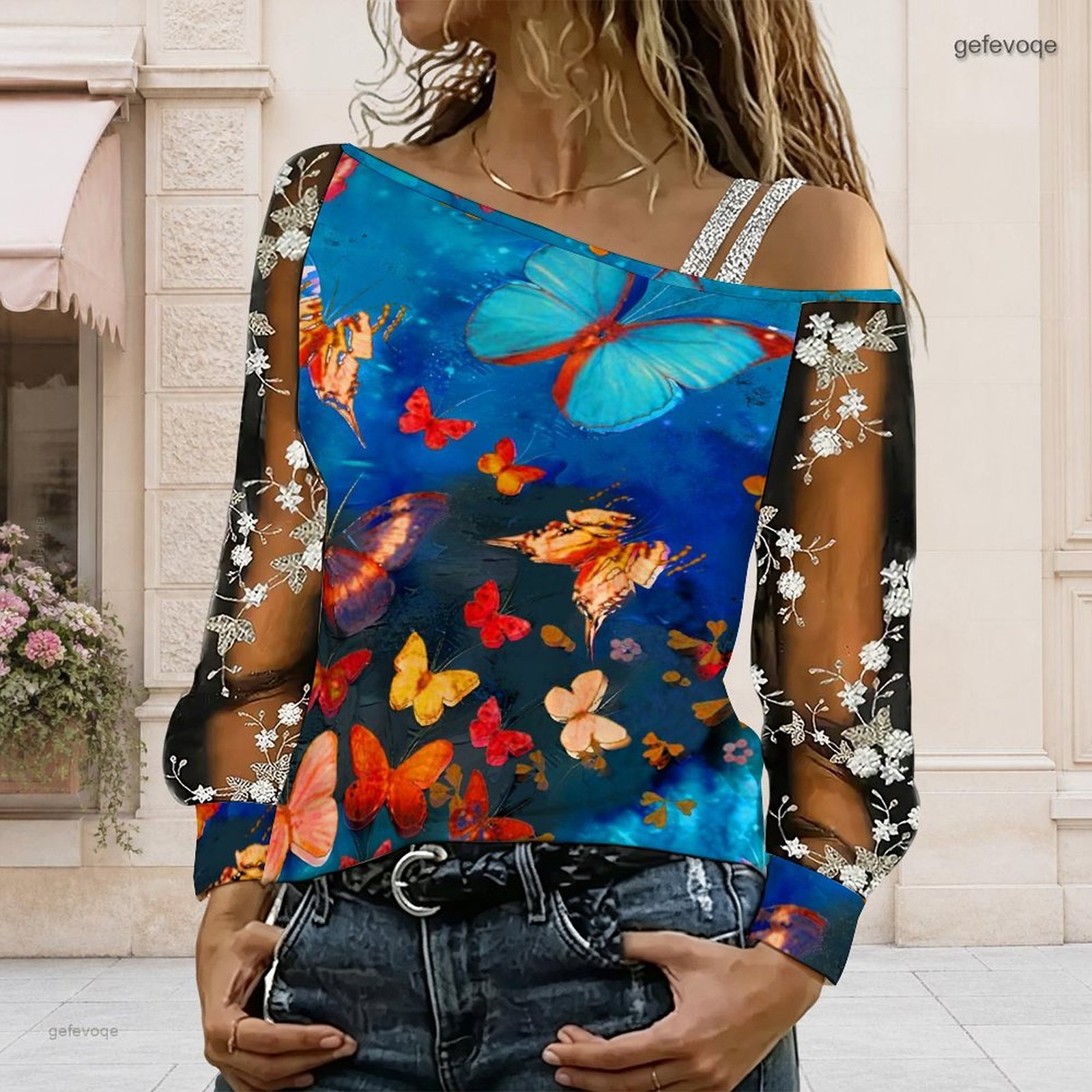 Blouses - Chemisier femme à épaules dénudées, haut