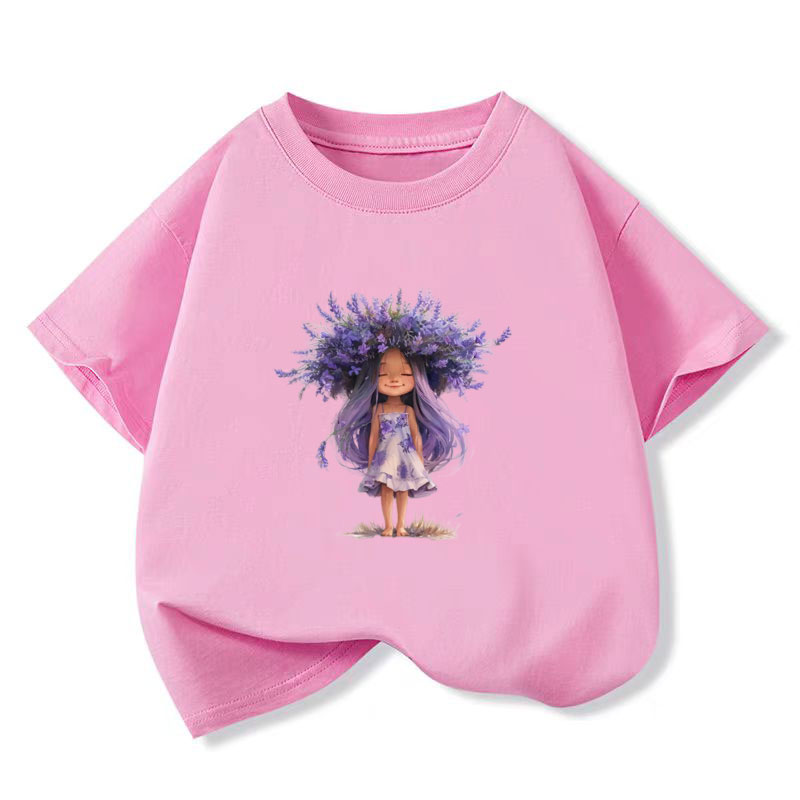 Y2K Graphic Baby Tee Crop - Nouveau Y2K hauts lavande fille imprimé