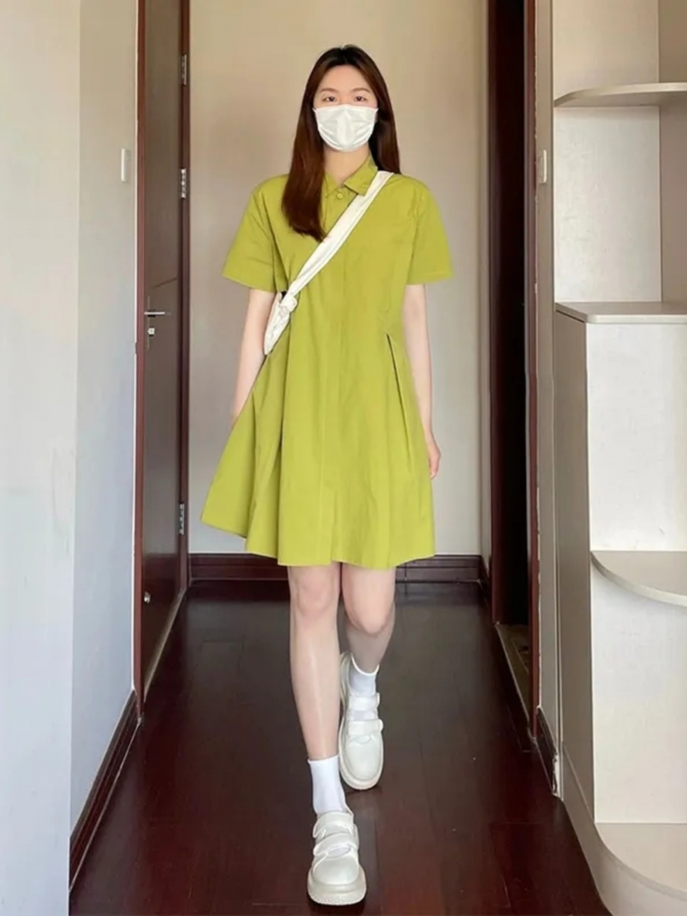 Korean Style A Line Shirt Dress - Robe décontractée d'été pour femmes grandes