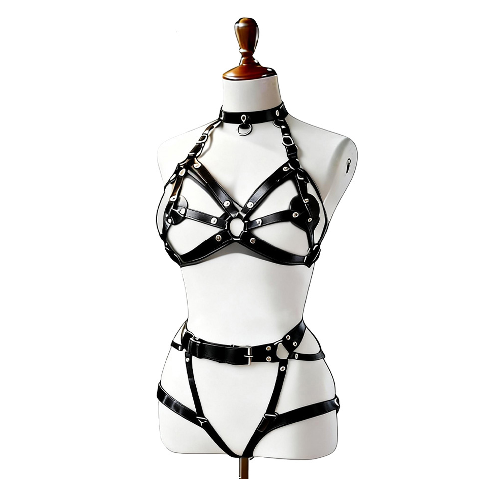 Lingerie - Harnais de corps en cuir sexy
