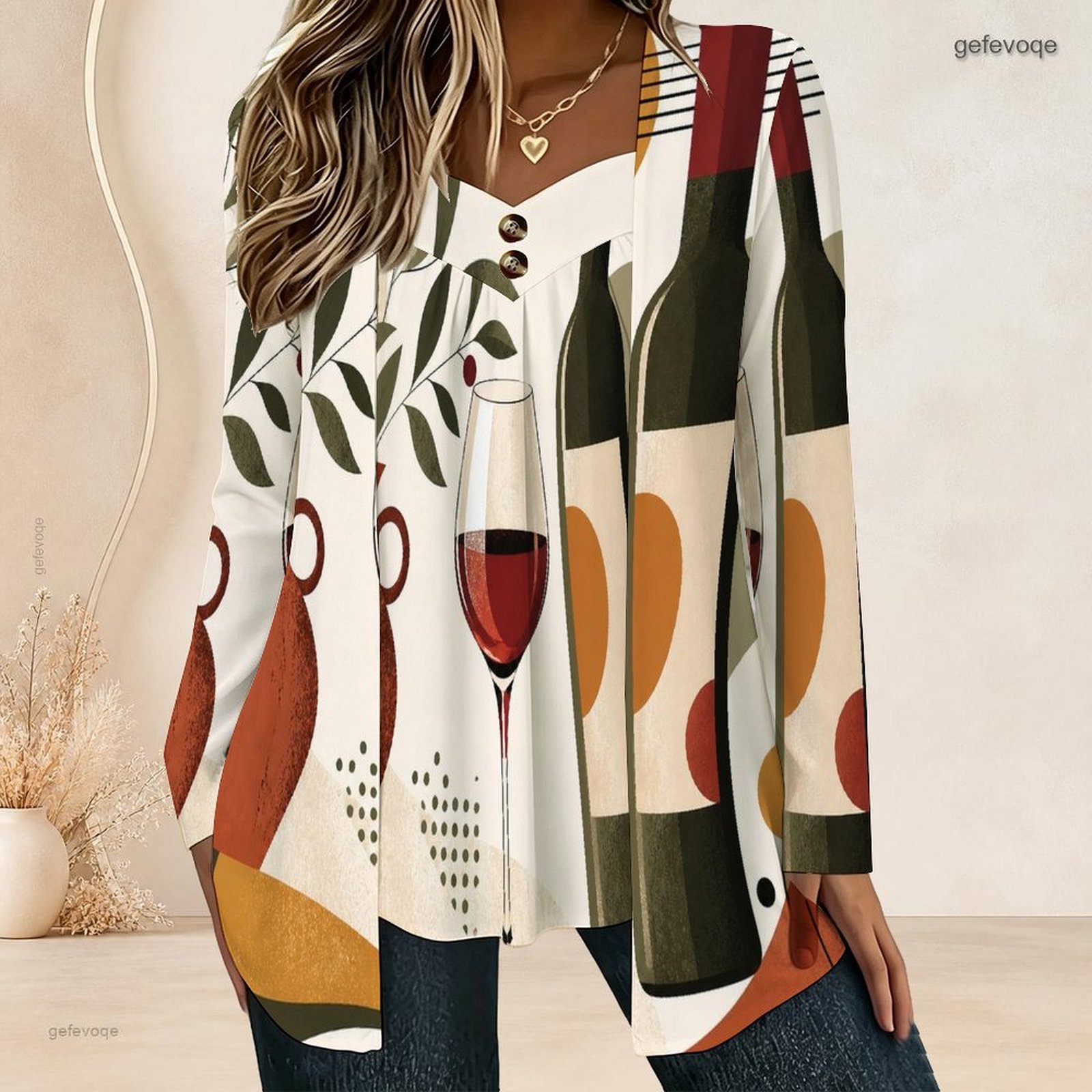 Blouses - Chemisier à manches longues pour femmes,
