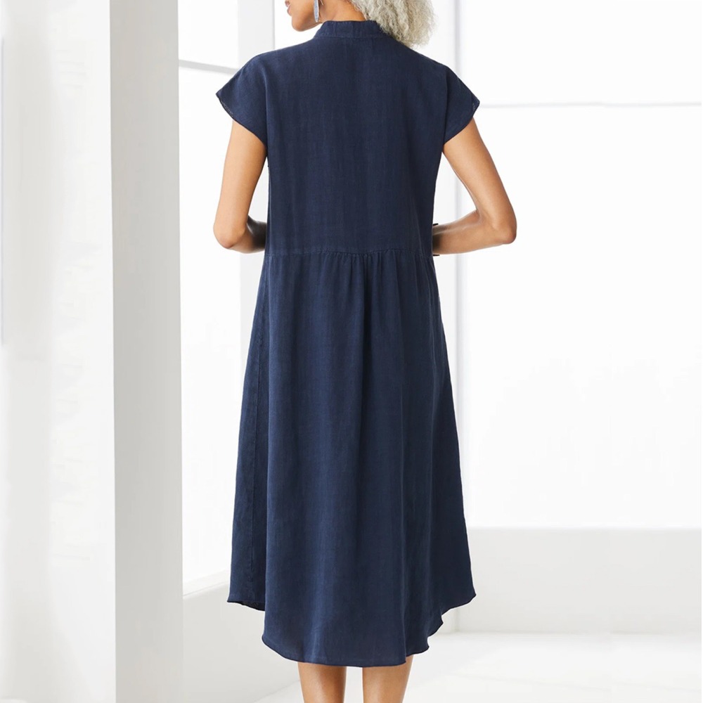 Robe chemise décontractée noir - Casual Loose Linen Shirt Dress avis et prix