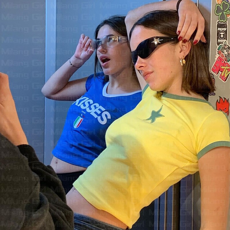Économie gothiques à manches c - Y2K Graphic Baby Tee Crop avis et prix
