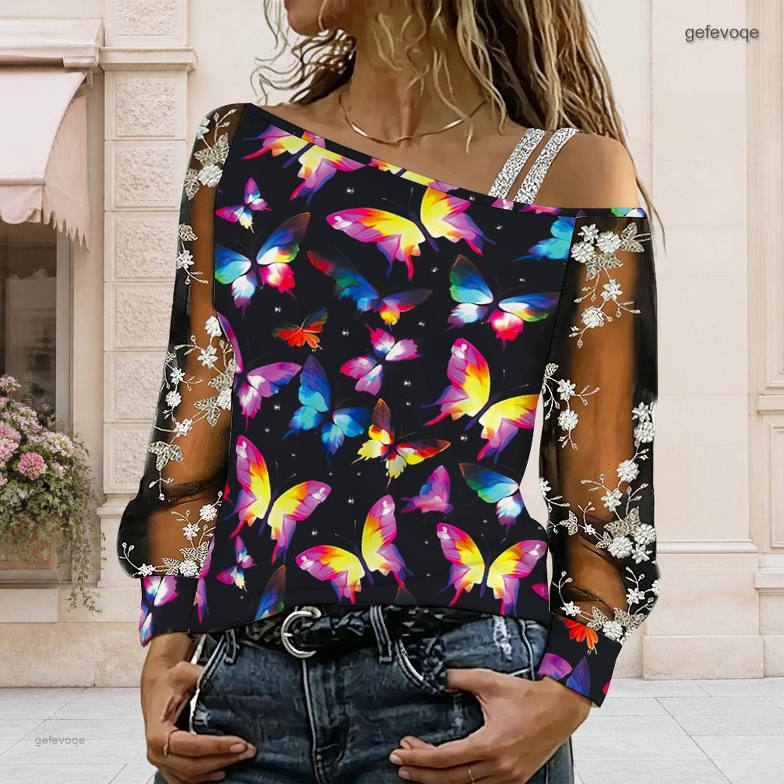 Chemisier femme à épaules dénu - Blouses avis et prix