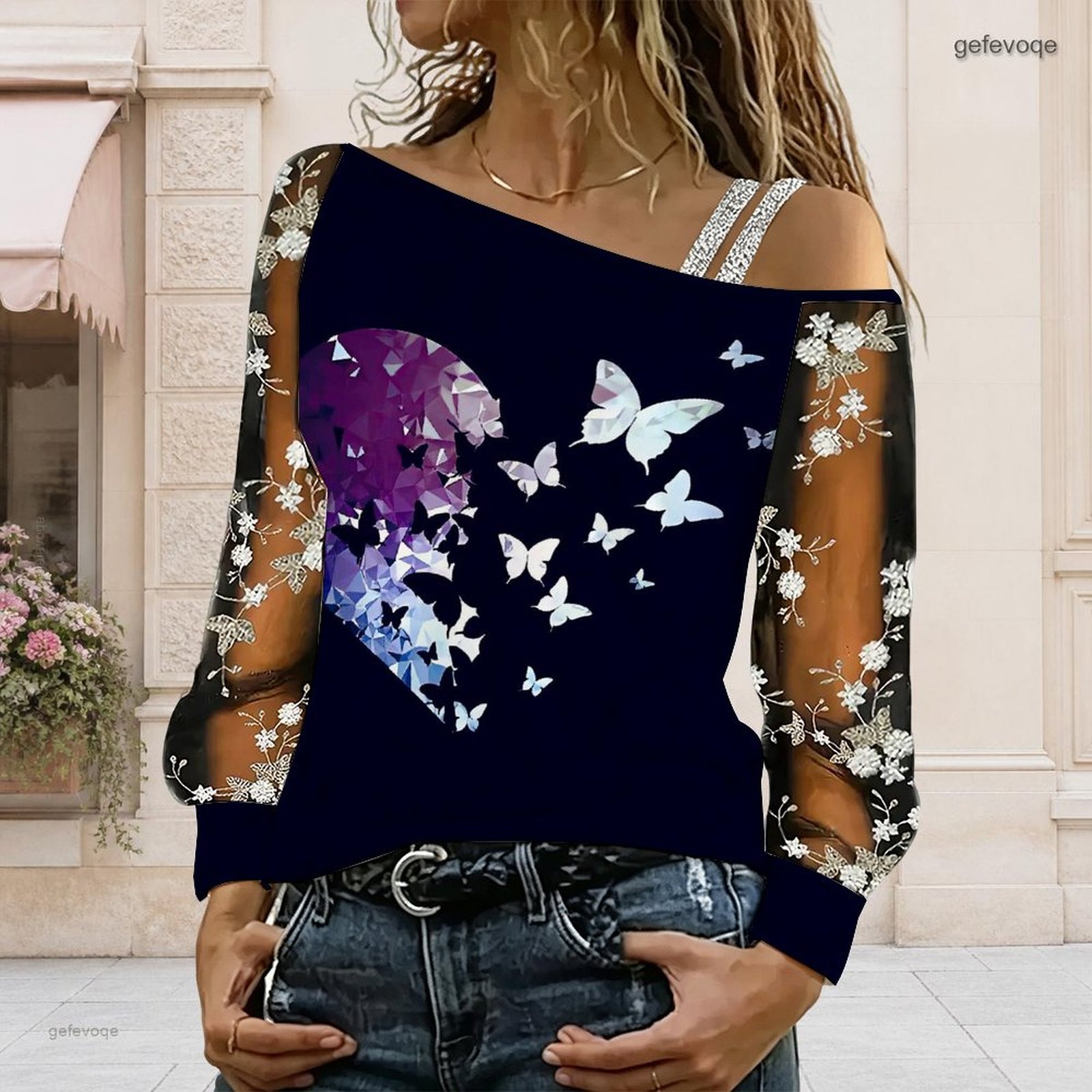 Chemisier femme à épaules dénu - Blouses avis et prix