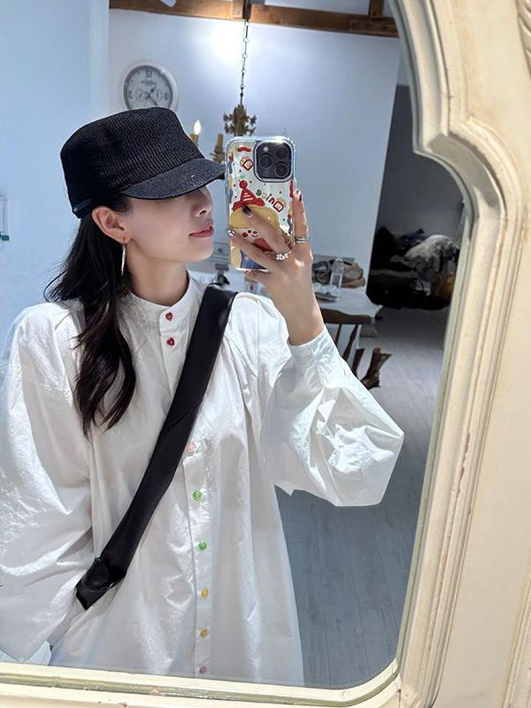Robe chemise à manches longues - Korean Style A Line Shirt Dress avis et prix