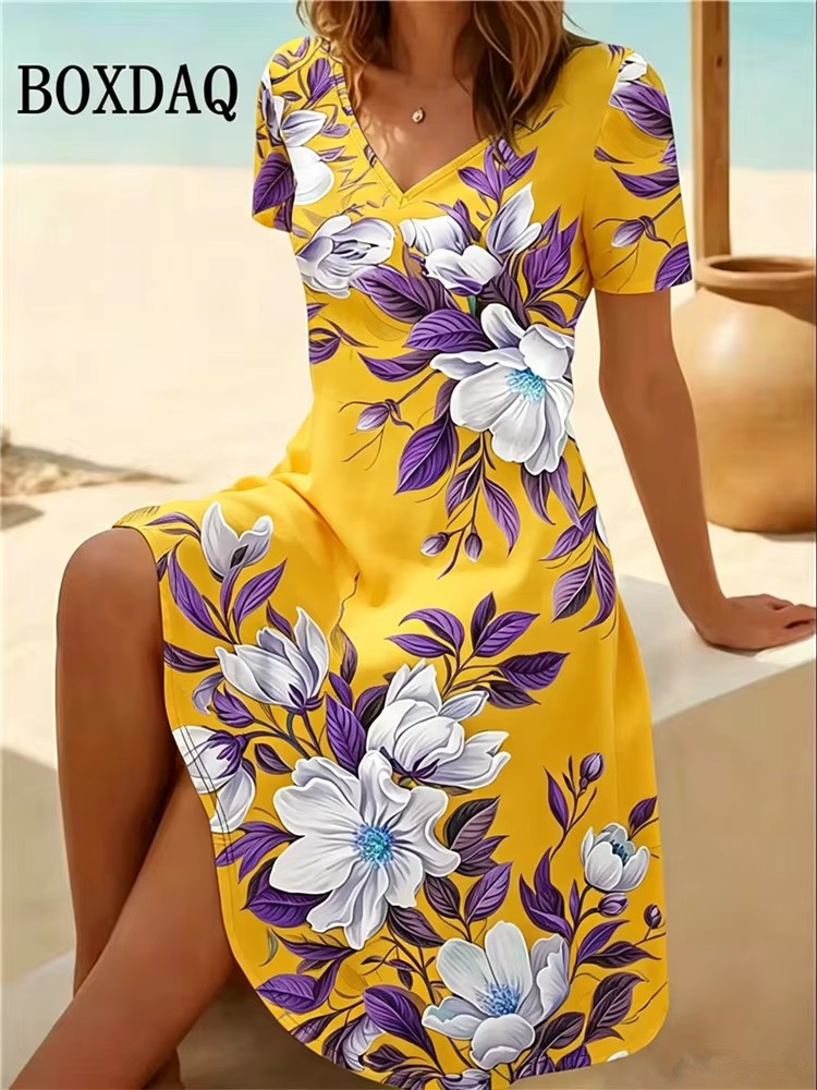 Robes pour femmes grande taill - Boho Summer Beach Maxi Dress avis et prix