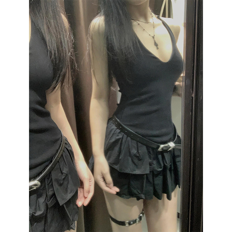 MEXZT Y2K noir Mini robe femme - Y2K Backless Halter Mini Dress avis et prix