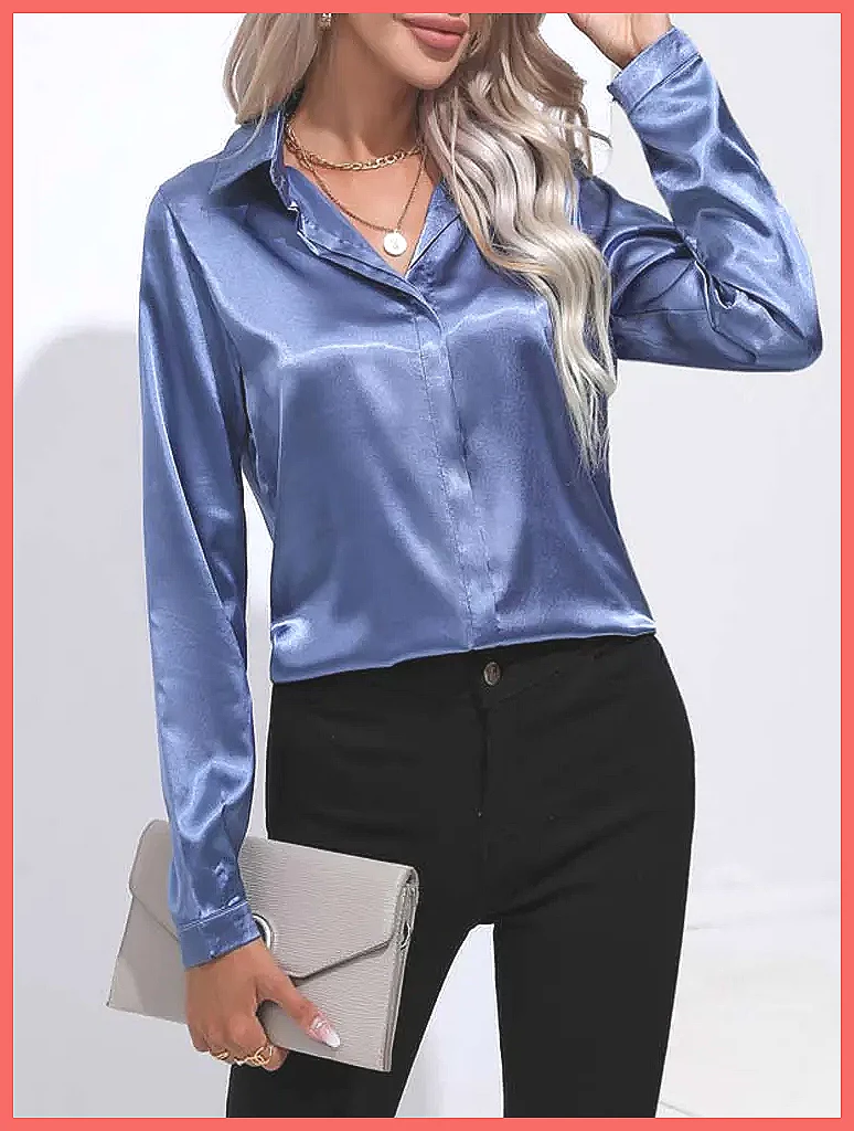 Chemise en satin pour femme Pr - Blouses avis et prix