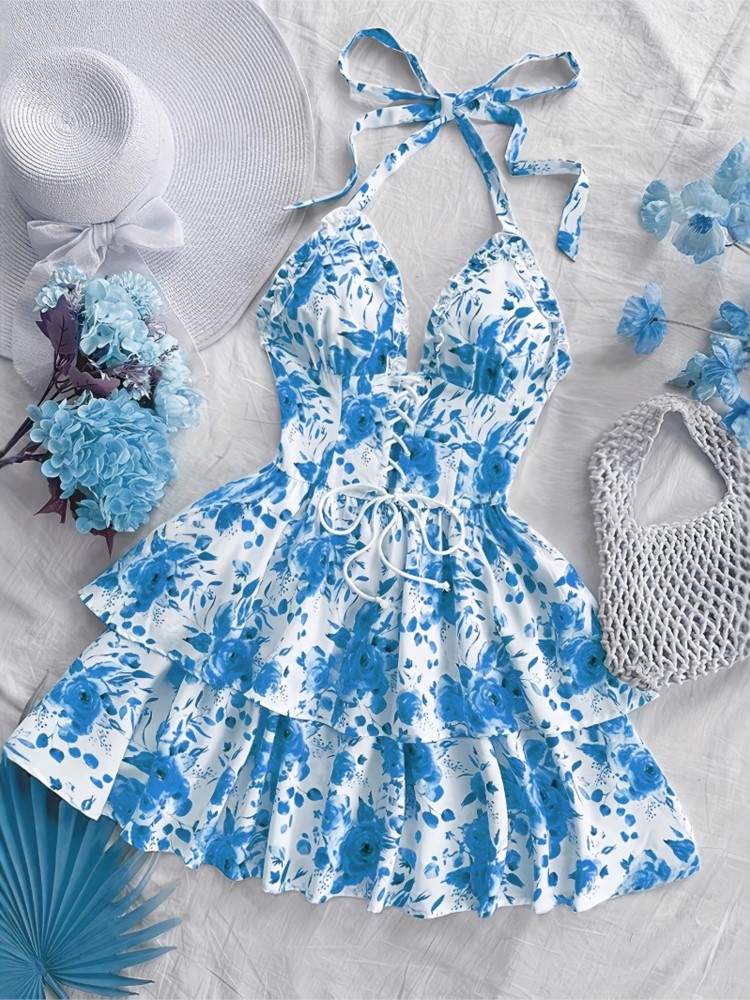 Robe Courte Rétro Style Vacanc - French Vintage Floral Midi Dress avis et prix